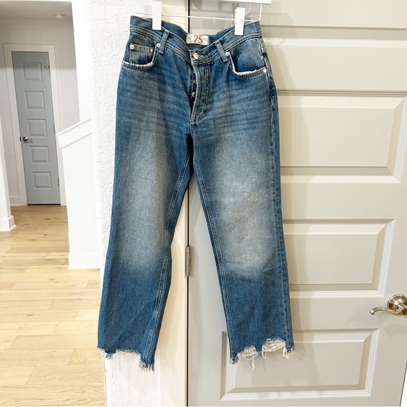 New Free People Maggie Mid Rise Straight Jeans - Picture 3 of 5